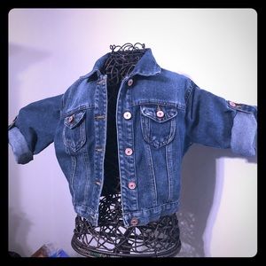 Cropped Denim 3/4 Sleeve Jacket
